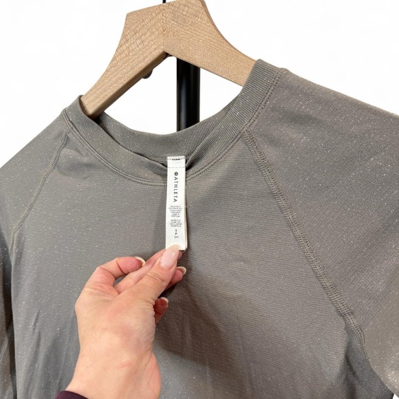 Athleta Momentum Seamless Sparkle Grey Bluff Long Sleeve - Picture 4 of 8